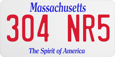 MA license plate 304NR5