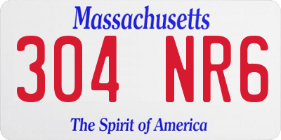 MA license plate 304NR6