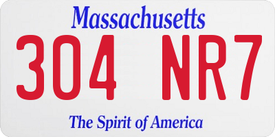MA license plate 304NR7