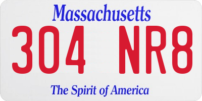 MA license plate 304NR8