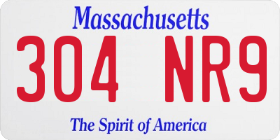 MA license plate 304NR9