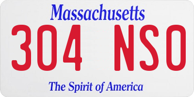MA license plate 304NS0