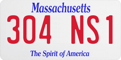 MA license plate 304NS1