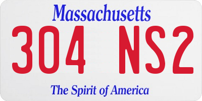 MA license plate 304NS2