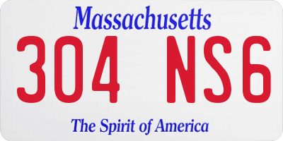MA license plate 304NS6