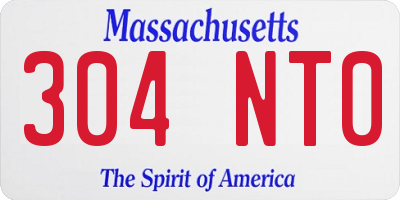 MA license plate 304NT0