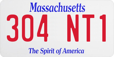 MA license plate 304NT1