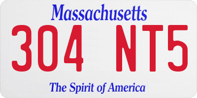MA license plate 304NT5