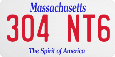 MA license plate 304NT6