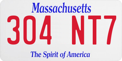 MA license plate 304NT7