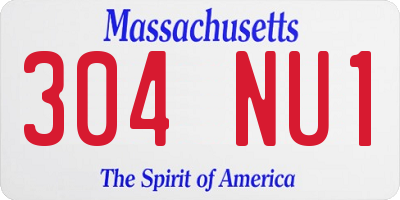 MA license plate 304NU1