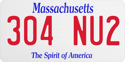MA license plate 304NU2