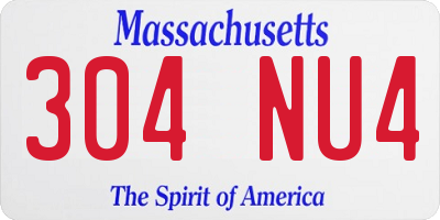 MA license plate 304NU4