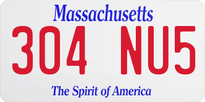 MA license plate 304NU5