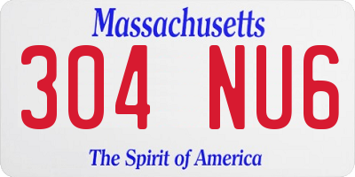 MA license plate 304NU6