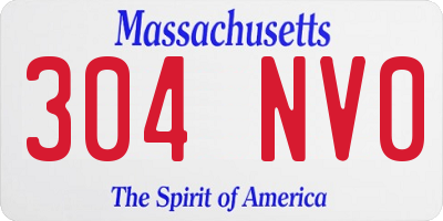 MA license plate 304NV0