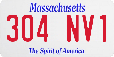 MA license plate 304NV1
