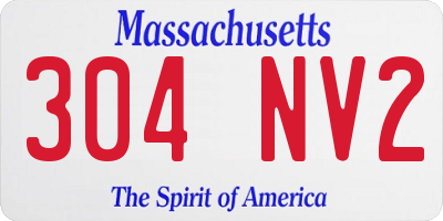 MA license plate 304NV2