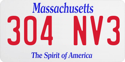MA license plate 304NV3