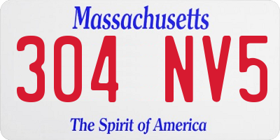 MA license plate 304NV5