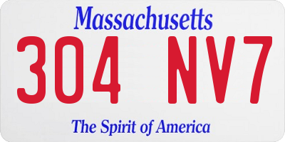 MA license plate 304NV7
