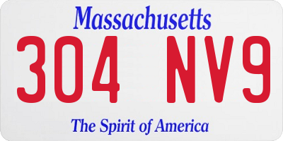 MA license plate 304NV9