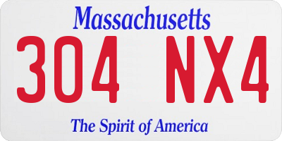MA license plate 304NX4