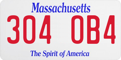 MA license plate 304OB4