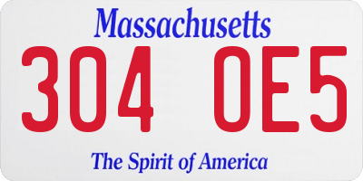 MA license plate 304OE5