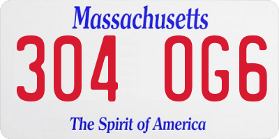 MA license plate 304OG6