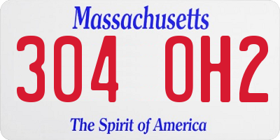 MA license plate 304OH2