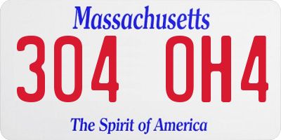 MA license plate 304OH4