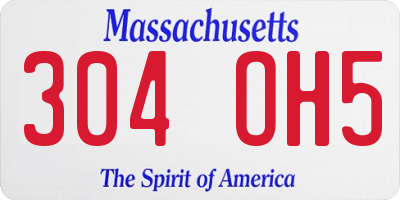 MA license plate 304OH5
