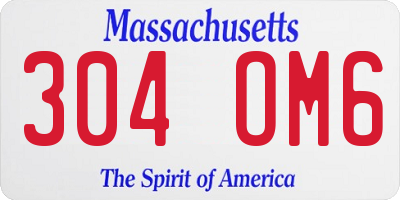 MA license plate 304OM6