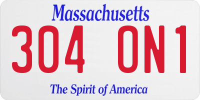 MA license plate 304ON1