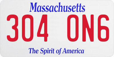 MA license plate 304ON6
