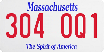 MA license plate 304OQ1
