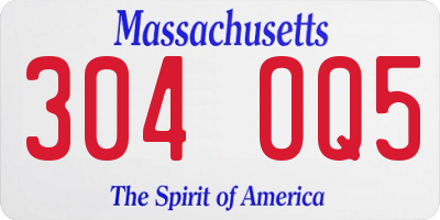 MA license plate 304OQ5