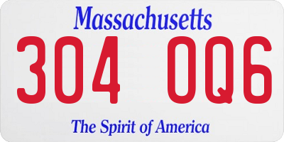 MA license plate 304OQ6
