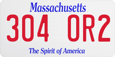 MA license plate 304OR2