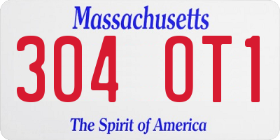 MA license plate 304OT1