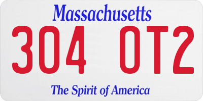 MA license plate 304OT2