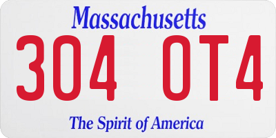 MA license plate 304OT4