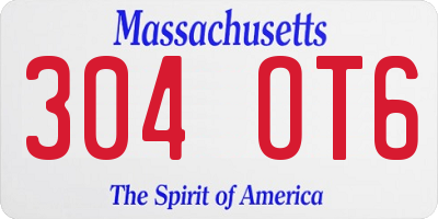 MA license plate 304OT6