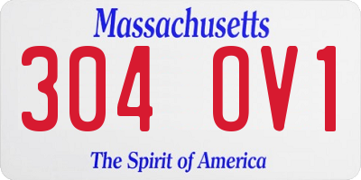 MA license plate 304OV1
