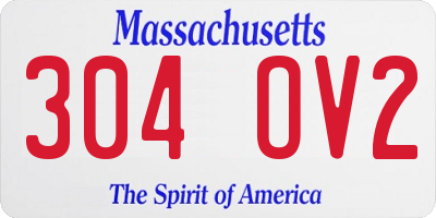 MA license plate 304OV2