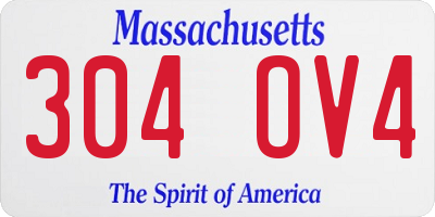 MA license plate 304OV4