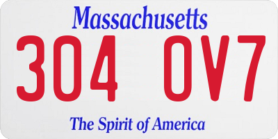 MA license plate 304OV7