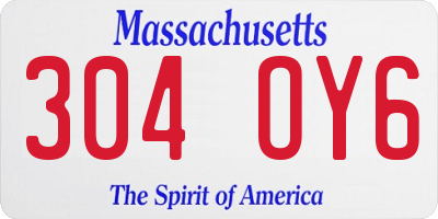 MA license plate 304OY6