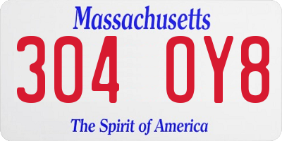 MA license plate 304OY8